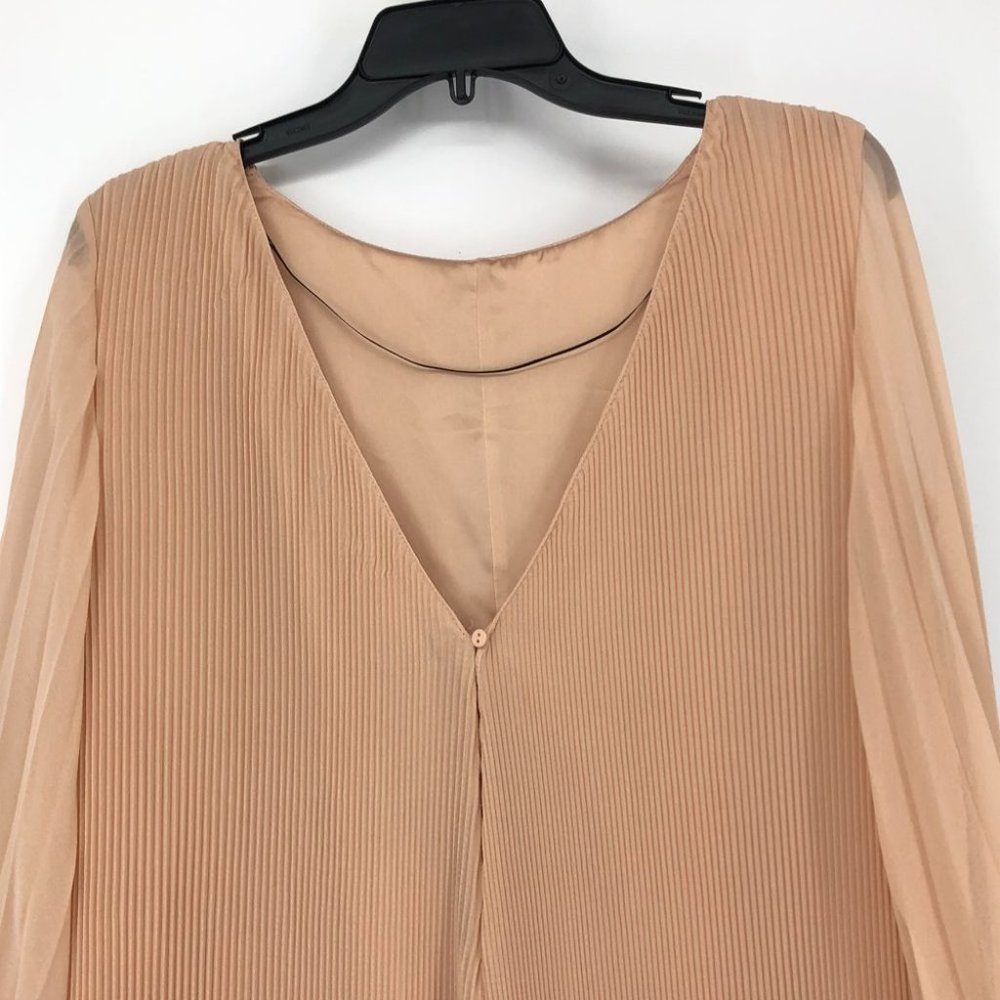 NWT Zara peach pleated parachute sheer sleeve Romper size small - Picture 6 of 15